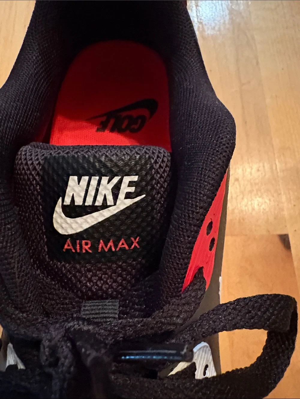 Nike Air Max Black and Red Golf Shoes